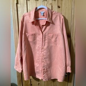 Avenue size 18/20 faux suede long-sleeved button-down shacket
